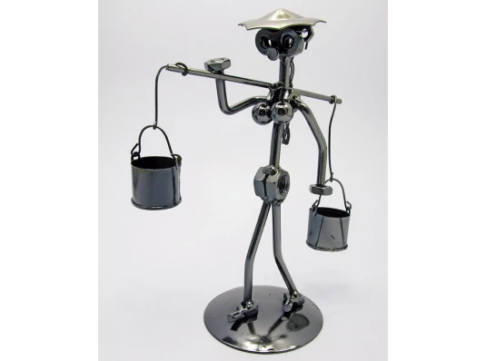 Техно-арт «Девушка с коромыслом» металл (20.5×12.5×8.5 см) купить в интернет магазине подарков ПраздникШоп