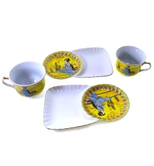 Сервиз фарфор (170 мл) (2C141-4) 2 чашки + 2 блюдца «Китаянка» (h-6.5 см купить в интернет магазине подарков ПраздникШоп