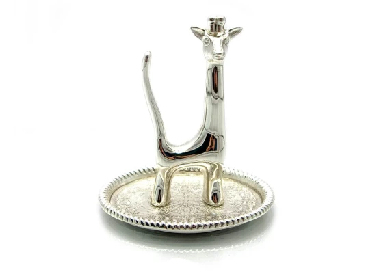 Подставка под кольца «Жираф» (9×9.5×7.5 см)«Серебро» купить в интернет магазине подарков ПраздникШоп