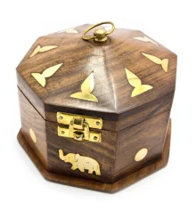 Шкатулка розовое дерево (8 граней) (14×14×9 см) (6«х6») купить в интернет магазине подарков ПраздникШоп