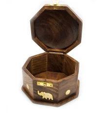 Шкатулка розовое дерево (8 граней) (14×14×9 см) (6«х6») купить в интернет магазине подарков ПраздникШоп