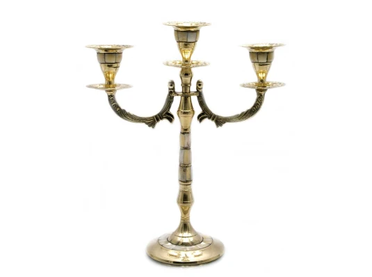 Подсвечник бронзовый с перламутром на 3 свечи (25×21×9 см) (470 г) купить в интернет магазине подарков ПраздникШоп