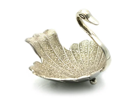 Менажница «Лебедь» хром (13.5×16.5×17.5 см) купить в интернет магазине подарков ПраздникШоп