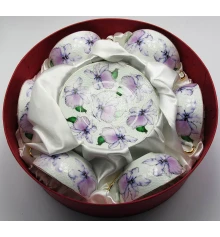 Сервиз круглый фарфор (150мл) (6SBS1093) 6 чашек+ 6 блюдец«Цветы» (h-4.5 см купить в интернет магазине подарков ПраздникШоп