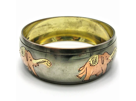 Браслет медный «Слоны» (d внутренний 6.8 см купить в интернет магазине подарков ПраздникШоп