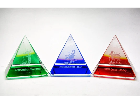 Пирамиды хрустальные «Гороскоп» (н-р 12 шт.) (5 см) купить в интернет магазине подарков ПраздникШоп