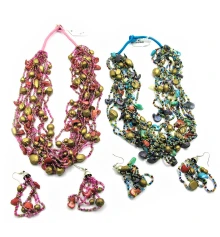 Ожерелье из бисера и ракушек + серьги купить в интернет магазине подарков ПраздникШоп