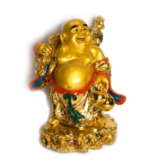 Хотей с посохом золотой (40 см) купить в интернет магазине подарков ПраздникШоп