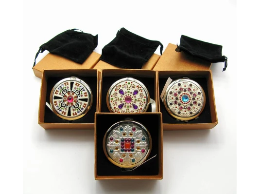 Зеркальце косметическое «Орнамент с камнями» (в коробке + чехольчик) купить в интернет магазине подарков ПраздникШоп