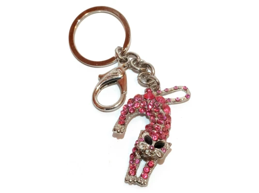 Брелок со стразами «Кошка» купить в интернет магазине подарков ПраздникШоп