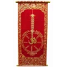 Панно красное «Колесо фортуны» (80×30CM)