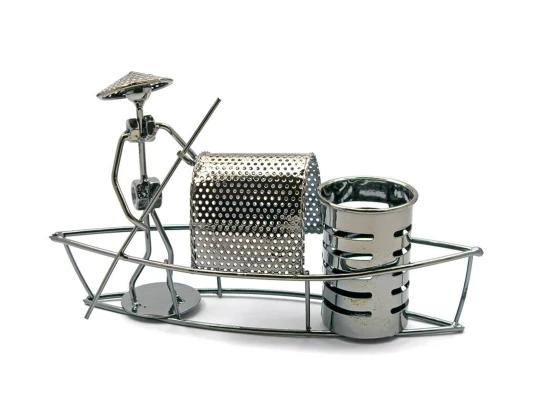 Техно-арт подставка под ручки «Лодка» металл (15.5×27×7.5 см) купить в интернет магазине подарков ПраздникШоп