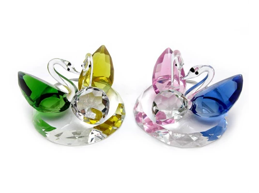 Лебеди хрустальные пара (5.5×8×7.5 см) купить в интернет магазине подарков ПраздникШоп