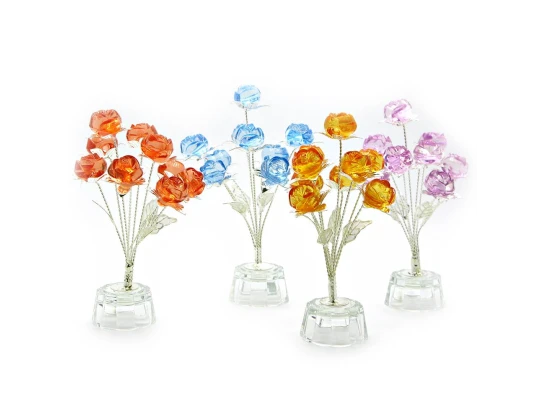 Цветы розы (9 шт.) хрусталь (7×7×15 см) (8387) купить в интернет магазине подарков ПраздникШоп