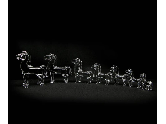 Кони хрустальные (набор 7 шт.) (26×16×6 см) купить в интернет магазине подарков ПраздникШоп