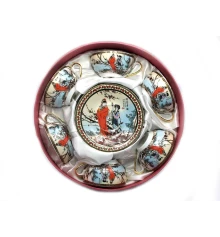 Сервиз круглый фарфор (70мл) (6CCS102) 6 чашек+ 6 блюдец «Сакура» (h-4 см купить в интернет магазине подарков ПраздникШоп