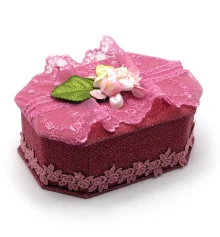 Шкатулка для бижутерии с зеркальцем «Восьмигранная» ткань (17×12×8.5 см) купить в интернет магазине подарков ПраздникШоп