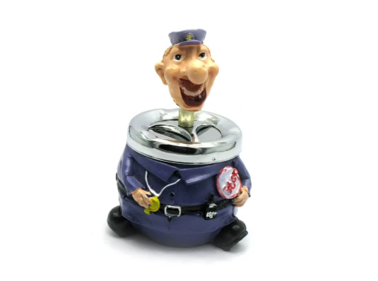 Пепельница полимер с крышкой «Полицейский» (13.5×10.5×8.5 см) купить в интернет магазине подарков ПраздникШоп