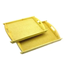 Подносы бамбуковые (н-р 2 шт.) (37×27×2.5 см 33×24.5×2.5 см) купить в интернет магазине подарков ПраздникШоп