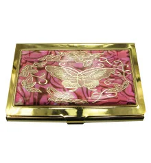 Визитница «Узор» золото (9.5×6.5×0.5 см)19306 G купить в интернет магазине подарков ПраздникШоп