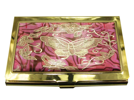 Визитница «Узор» золото (9.5×6.5×0.5 см)19306 G купить в интернет магазине подарков ПраздникШоп