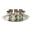 Чарки бронзові хром (н-р 6 шт. / 50мл) (H-8 см піднос 30.5×20 см)