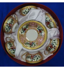 Сервиз круглый фарфор (70мл) (6CCS108-8) «Розовый» (h-4 см купить в интернет магазине подарков ПраздникШоп