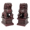 Китайские львы пара каменная крошка коричневые (10.5×6.5×4.5 см)