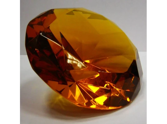 Кристалл хрустальный «янтарь» (10 см) купить в интернет магазине подарков ПраздникШоп