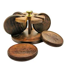 Подстаканник розовое дерево круглый «Лепестки» (18×18×10 см) (COSTER MELAN) купить в интернет магазине подарков ПраздникШоп