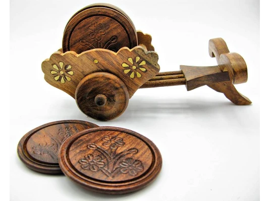 Подстаканник розовое дерево «Телега» (21×10.5×9 см) купить в интернет магазине подарков ПраздникШоп