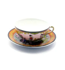 Чашка+блюдце фарфор (150мл) (SBS112-4) «Золотой» (h-4.5 см купить в интернет магазине подарков ПраздникШоп