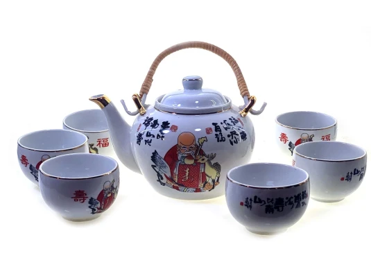Сервиз фарфор (TSR6022) 1 чайник+6 чашек «Шоусин» (200/800 мл купить в интернет магазине подарков ПраздникШоп