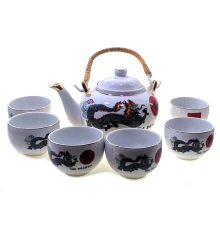 Сервиз фарфор (TSR6017-5) 1 чайник+6 чашек «Дракон» (200/800 мл купить в интернет магазине подарков ПраздникШоп