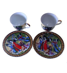 Сервиз фарфор (2HE79) 2 чашки +2 блюдца «Девушки» (160мл) (h-6 см купить в интернет магазине подарков ПраздникШоп