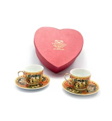 Сервиз фарфор (2HE86-1) 2 чашки +2 блюдца «Красный» (160мл) (h-6 см купить в интернет магазине подарков ПраздникШоп