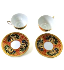 Сервиз фарфор (2JBS86-1) 2 чашки +2 блюдца «Красный» (210 мл) (h-6 см купить в интернет магазине подарков ПраздникШоп