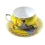 Чашка+блюдце фарфор (210 мл) (ACS141-4) «Жёлтый» (h-6 см, d-чашки - 8 см, d-блюдца - 14 см)