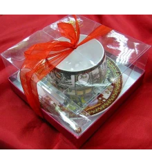 Чашка+блюдце фарфор (210 мл) (ACS76) «Живопись» (h-6 см купить в интернет магазине подарков ПраздникШоп