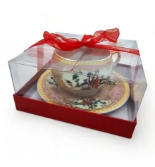 Чашка+блюдце фарфор (210 мл) (ACS108-8) «Розовый» (h-6 см купить в интернет магазине подарков ПраздникШоп