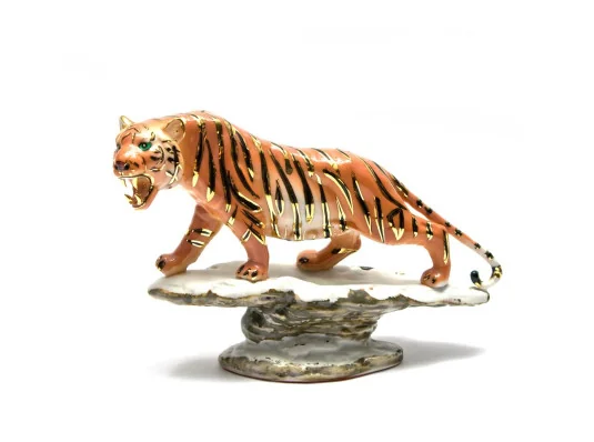 Статуэтка Тигр фарфор (11×18×5 см) купить в интернет магазине подарков ПраздникШоп
