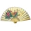 Веер бамбук с шелком «Пионы на светло-желтом фоне»