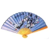Веер бамбук с шелком«Сакура на голубом фоне»