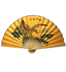 Веер бамбук с шелком «Орел на желтом фоне» купить в интернет магазине подарков ПраздникШоп