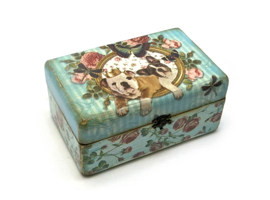 Шкатулка дерево «Щеночки» (дуб купить в интернет магазине подарков ПраздникШоп