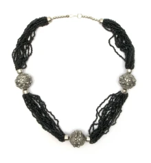 Ожерелье из биссера и металла «Черное» (35 см) купить в интернет магазине подарков ПраздникШоп