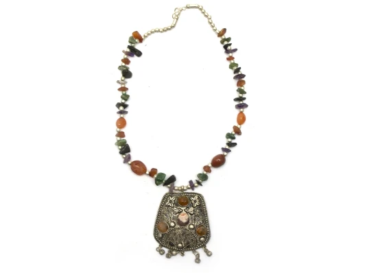 Ожерелье с каменьями агата и кулоном «Трапеция» купить в интернет магазине подарков ПраздникШоп