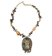 Ожерелье с каменьями агата и кулоном «Овал» купить в интернет магазине подарков ПраздникШоп