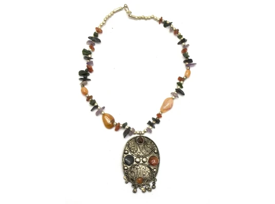 Ожерелье с каменьями агата и кулоном «Овал» купить в интернет магазине подарков ПраздникШоп