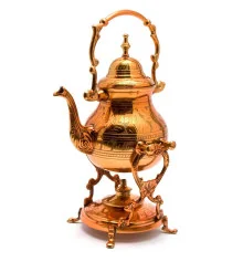 Чайник бронзовый с горелкой на подставке «Медь» (30.5×19×16 см) 0.7л купить в интернет магазине подарков ПраздникШоп